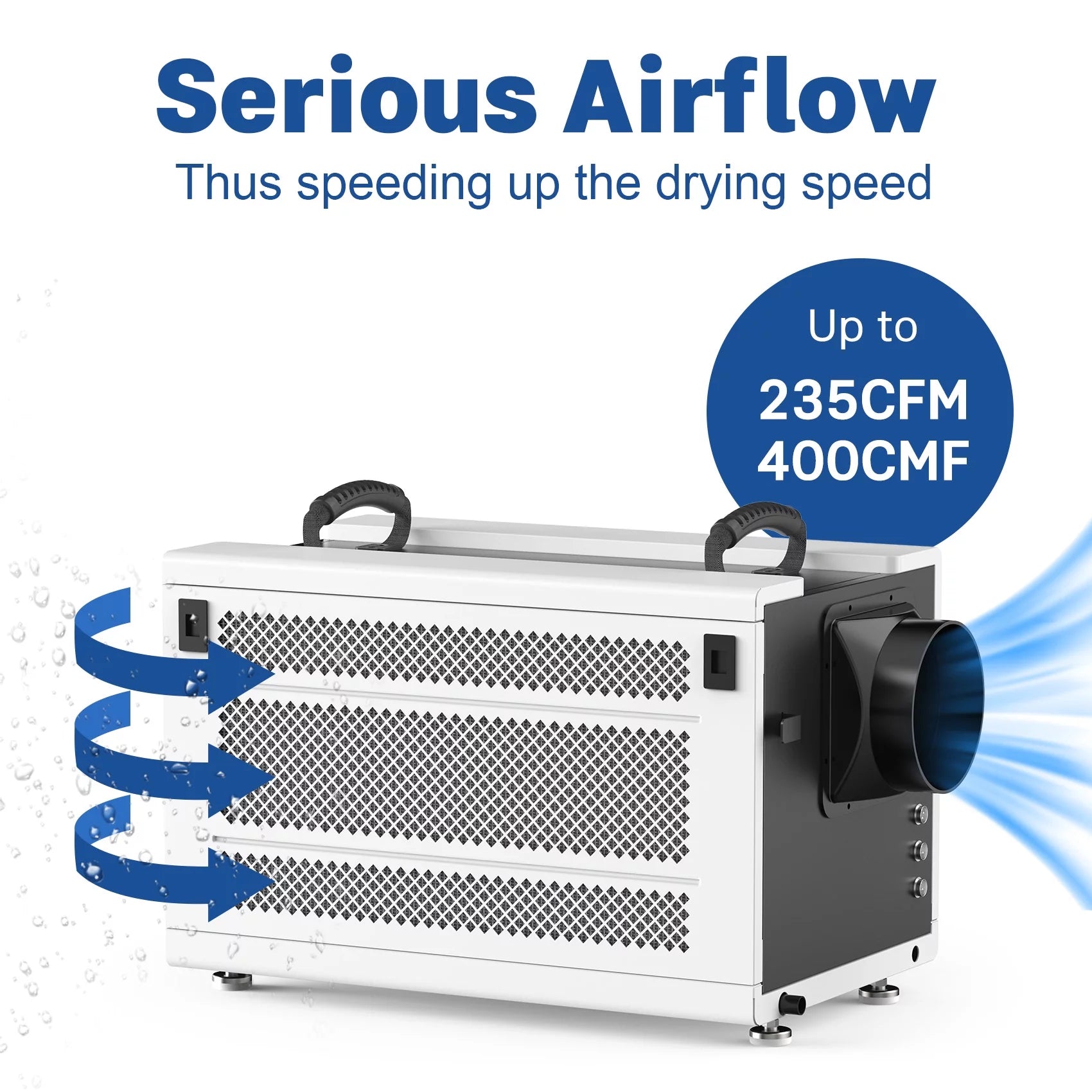 LUBAIR 145 Pints Commercial Dehumidifier for Basement, White A782978