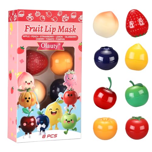 6 PCS Mini Bee Lip Balm Fruit Pot Set for Teens Girls K98258