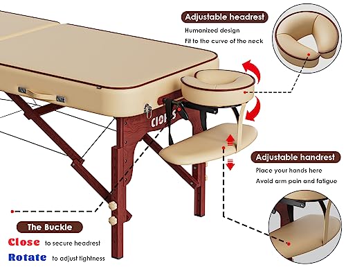 CLORIS 84" Portable Massage Table with Carrying Bag Z191211