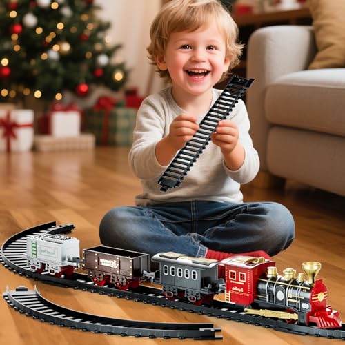 Christmas Train Set with Lights and Sound for Kids Ages 4-8 C174