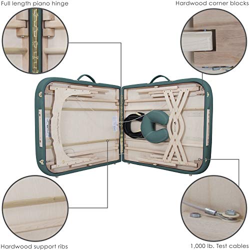 EARTHLITE Premium Portable Massage Table Package SPIRIT with Flex-Rest Face Cradle & Strata Face Pillow, Carry Case, Made in USA E382