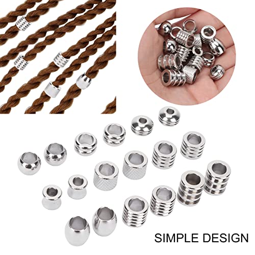 18pcs Stainless Steel Viking Beard Beads for Men L56481