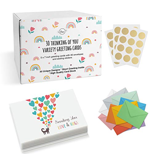 Dessie 30 Unique Christmas Cards with Envelopes and Gold Sealing Stickers B61775
