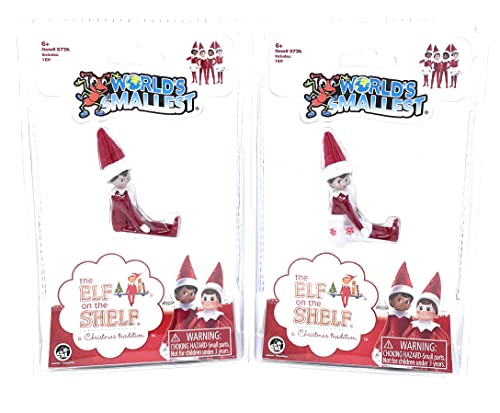 World's Smallest Elf on The Shelf Bundle Set of 2 Boy and Girl Light Tone D42884