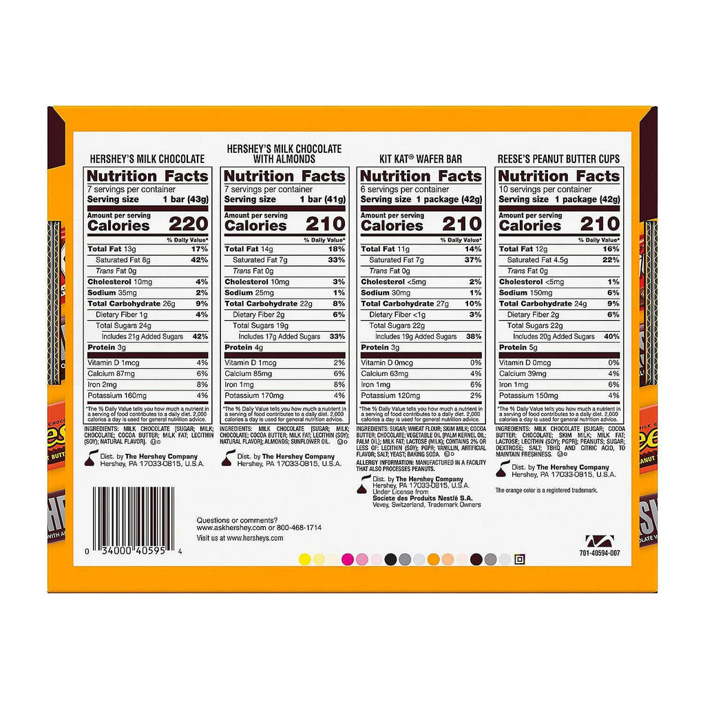Hershey's Assorted Chocolate Candy Variety Pack, Milk Chocolate, 30 Count N51132