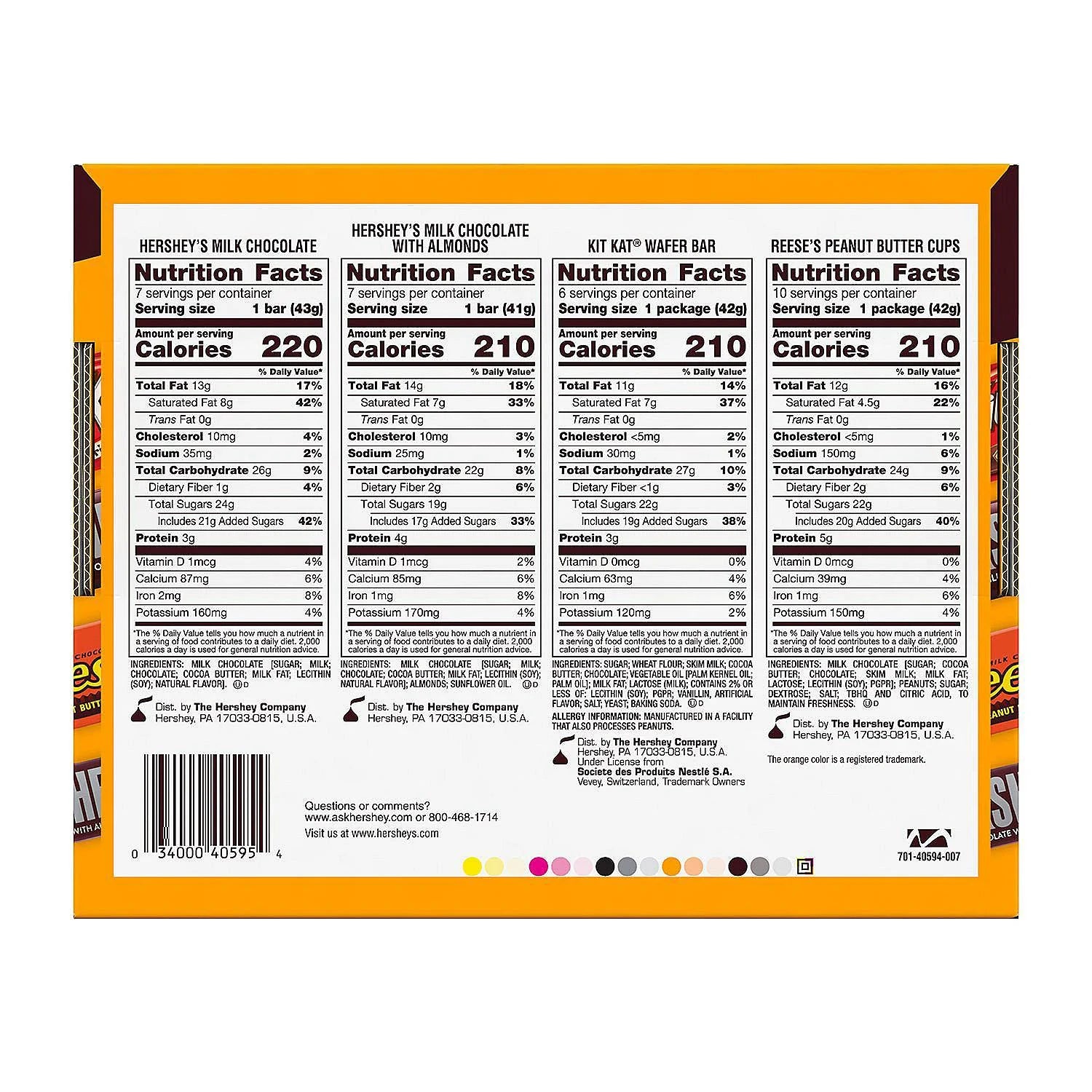 Hershey's Assorted Chocolate Candy Variety Pack, Milk Chocolate, 30 Count N51132