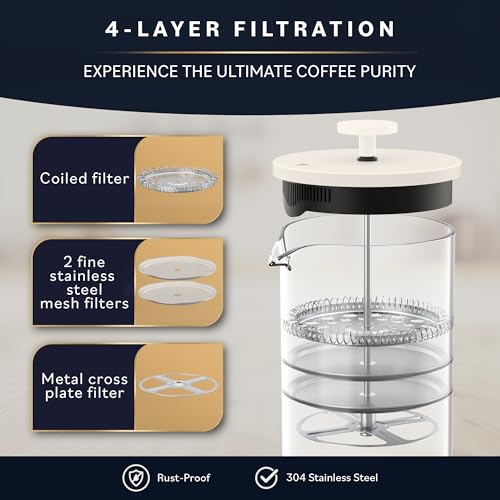 Home Hero French Press Coffee Maker 34 oz with Bamboo Handle M7727