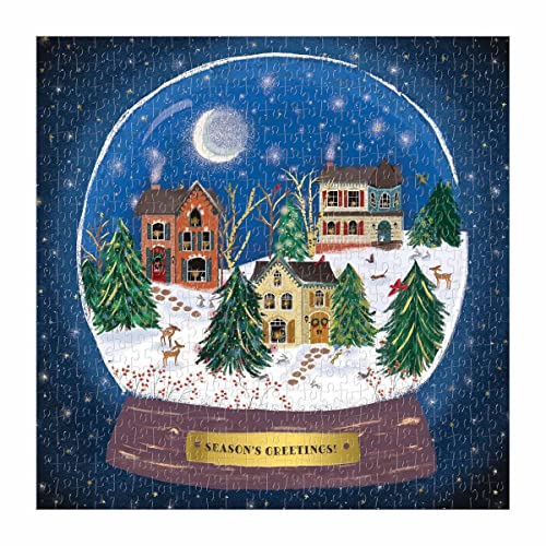 Galison Winter Lights Foil Puzzle, 500 Pieces, 20" x 20" Holiday Jigsaw Puzzle P8985