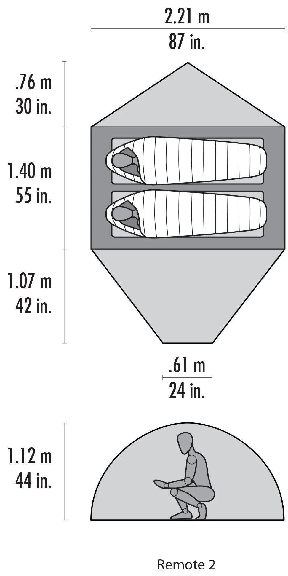 MSR Remote 2 Tent Orange 2 Person N1980