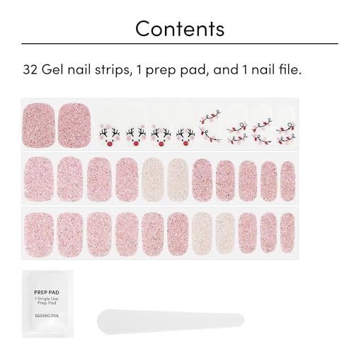 Dashing Diva Gloss Nail Strips Santa Baby - Gel Nail Stickers, 32 Count R845