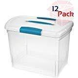 Sterilite Large Nesting ShowOffs Portable Clear File Box with Latches, 12 Pack N4737