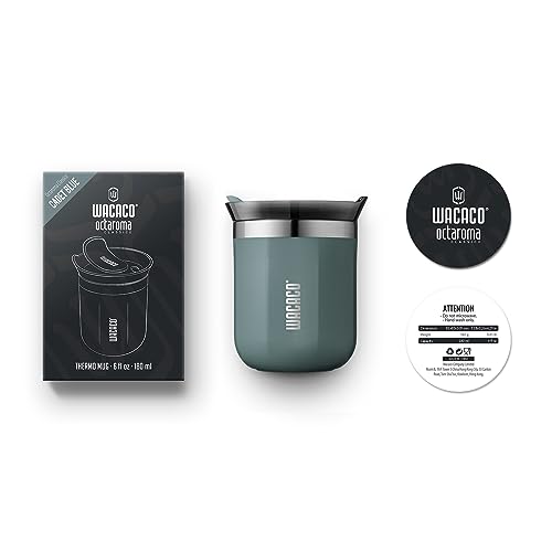 WACACO Octaroma Classico Vacuum Insulated Coffee Mug, Double-wall Stainless Steel, 6 fl oz, Carmine Red Z33030