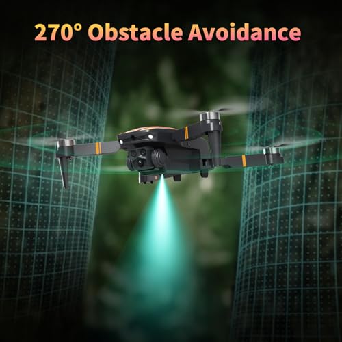 TT19 Foldable 1080P Camera Drone for Adults, Brushless Motor RC Quadcopter, Orange E4143