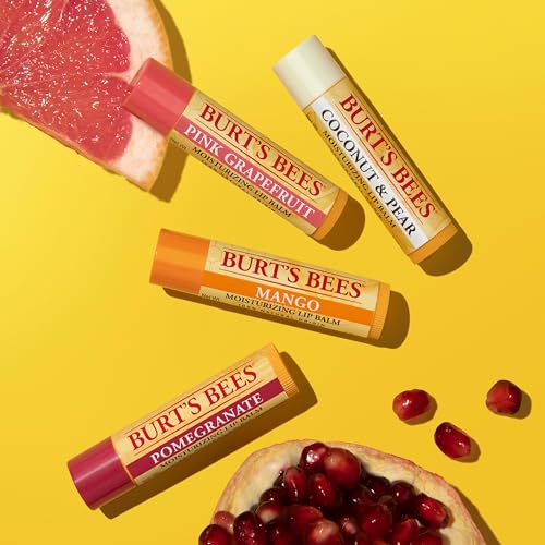 Burt's Bees Lip Balm 4-Pack, Pink Grapefruit, Mango, Coconut & Pear, Pomegranate C323915