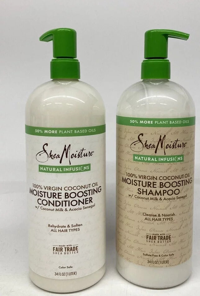 Shea Moisture Boosting Shampoo And Conditioner Natural Infusion, 34 Fl Oz Each