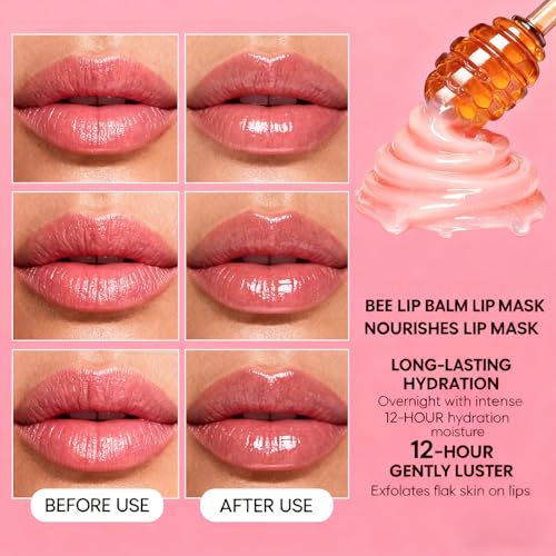 4 PCS Bee Lip Balm Honey Pot Variety Pack Lip Mask P935061