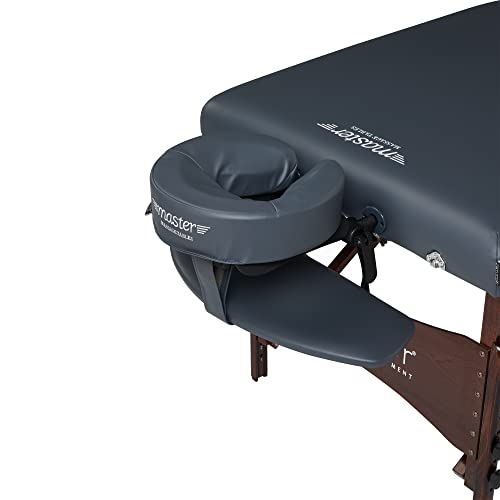 Master Massage Newport Portable Massage Table with 2.5" Cushion, Walnut Hardwood, Black, 30" R296868