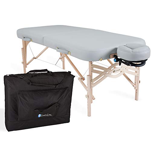 EARTHLITE Premium Portable Massage Table Package SPIRIT with Flex-Rest Face Cradle & Strata Face Pillow, Carry Case, Made in USA E382