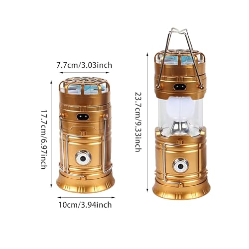 5-in-1 Portable LED Camping Lantern with Fan, Solar/USB Rechargeable, Phone Charger X217882
