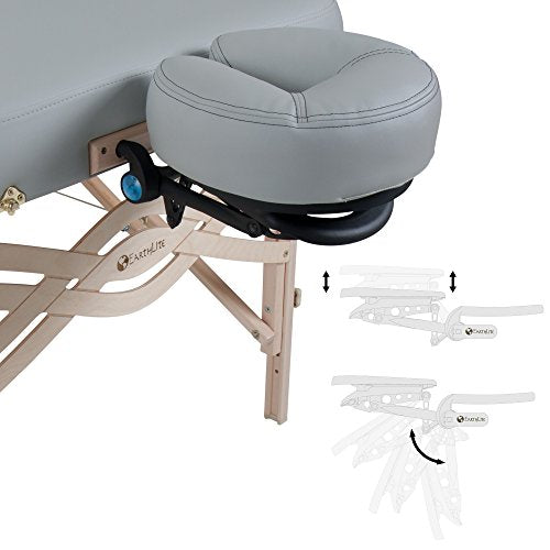 EARTHLITE Premium Portable Massage Table Package SPIRIT with Flex-Rest Face Cradle & Strata Face Pillow, Carry Case, Made in USA E382
