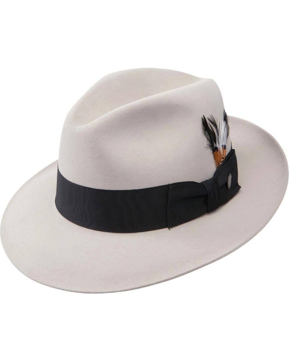Stetson Temple Fur Felt Fedora Hat Gray U4384