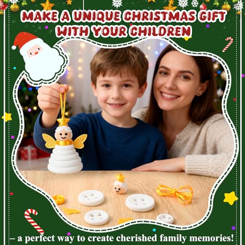 Faneswalk DIY Christmas Button Ornament Making Set, 4PCS L700
