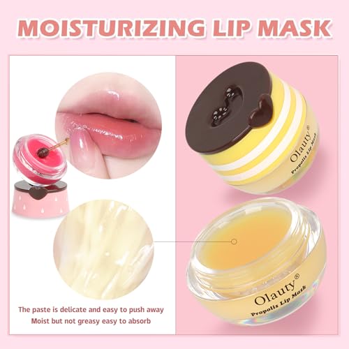 6 PCS Bee Lip Balm Mask Honey Pot, Moisturizing Overnight Lip Care M561365