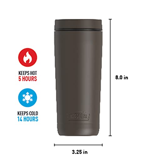 THERMOS ALTA SERIES Stainless Steel Tumbler 18 oz, Matte Steel/Espresso Black U63813
