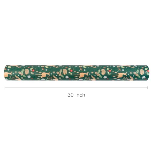 RUSPEPA Christmas Wrapping Paper Jumbo Roll Kraft Paper, Christmas Tree Design, 30 in x 100 ft U53088
