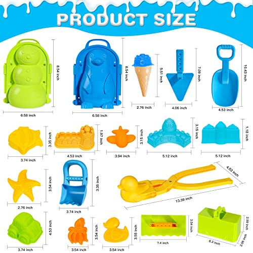 Max Fun 25Pcs Snowball Tool Kit with Handle for Kids Outdoor Play U3641