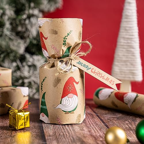 RUSPEPA Christmas Wrapping Paper Jumbo Roll Kraft Paper, Christmas Tree Design, 30 in x 100 ft U53088