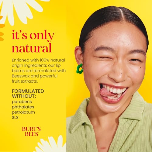 Burt's Bees Lip Balm 4-Pack, Pink Grapefruit, Mango, Coconut & Pear, Pomegranate C323915