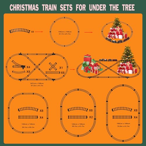 Electric Train Set for Kids with Steam Locomotive, Light & Sounds S601002
