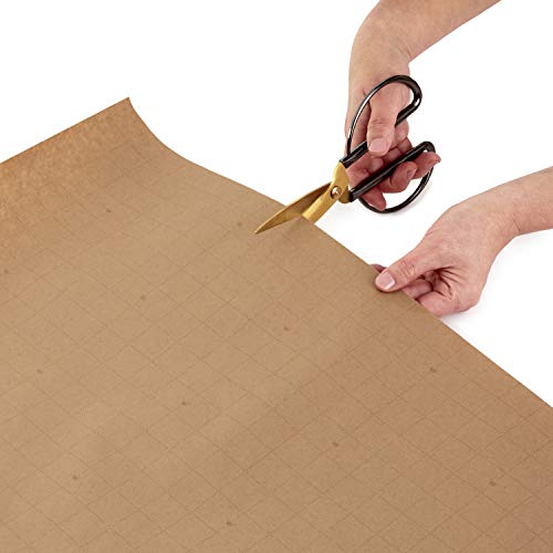 Hallmark Christmas Wrapping Paper Bundle with Cut Lines, Kraft, Red Trucks, 4 Rolls D91100