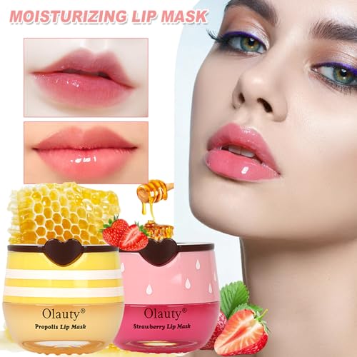 6 PCS Bee Lip Balm Mask Honey Pot, Moisturizing Overnight Lip Care M561365