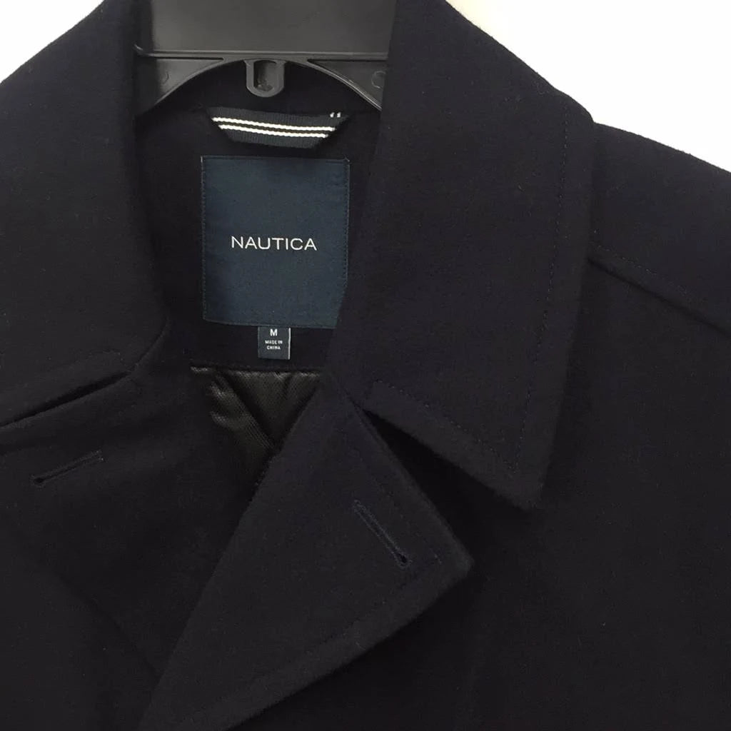 Nautica Men's Wool Blend Double Breast Peacoat, Blue C109