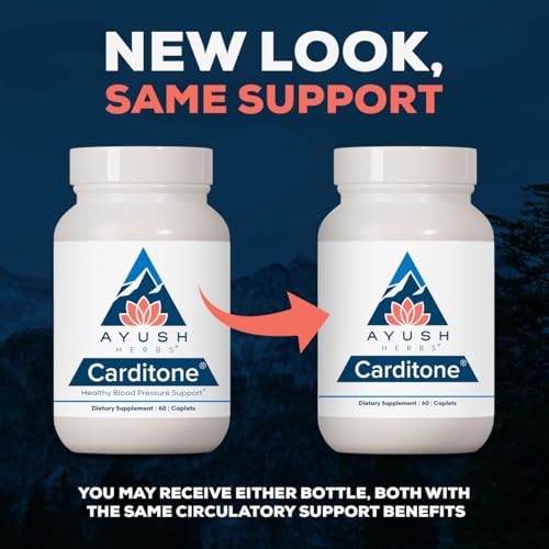 Ayush Herbs Carditone Natural Heart Health Supplement for Women & Men, 60 Vegetarian Caplets Q807002