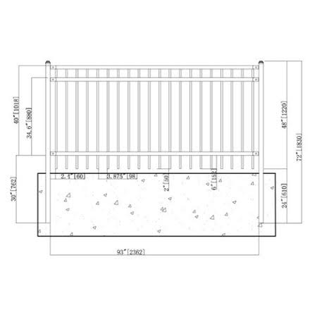 Aleko 8 ft. W Steel Fence Panel, Unassembled D44250