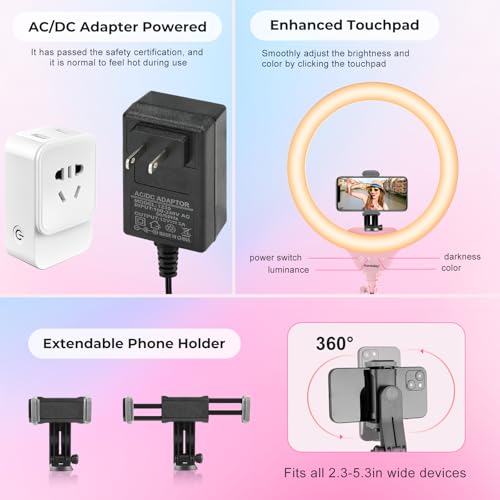 Aureday 14'' Selfie Ring Light with 62'' Tripod Stand and Phone Holder W597