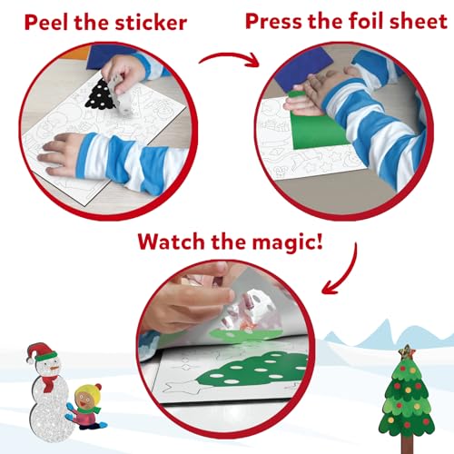 Skillmatics Foil Fun Christmas Ornaments, Mess Free Art Craft Kit for Kids Ages 4-9 S207