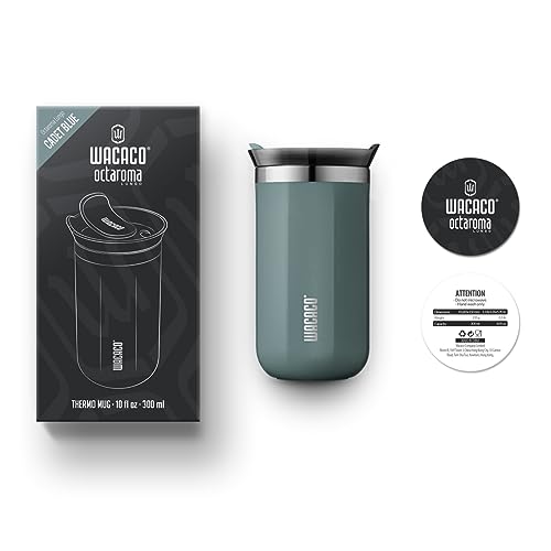 WACACO Octaroma Classico Vacuum Insulated Coffee Mug, Double-wall Stainless Steel, 6 fl oz, Carmine Red Z33030