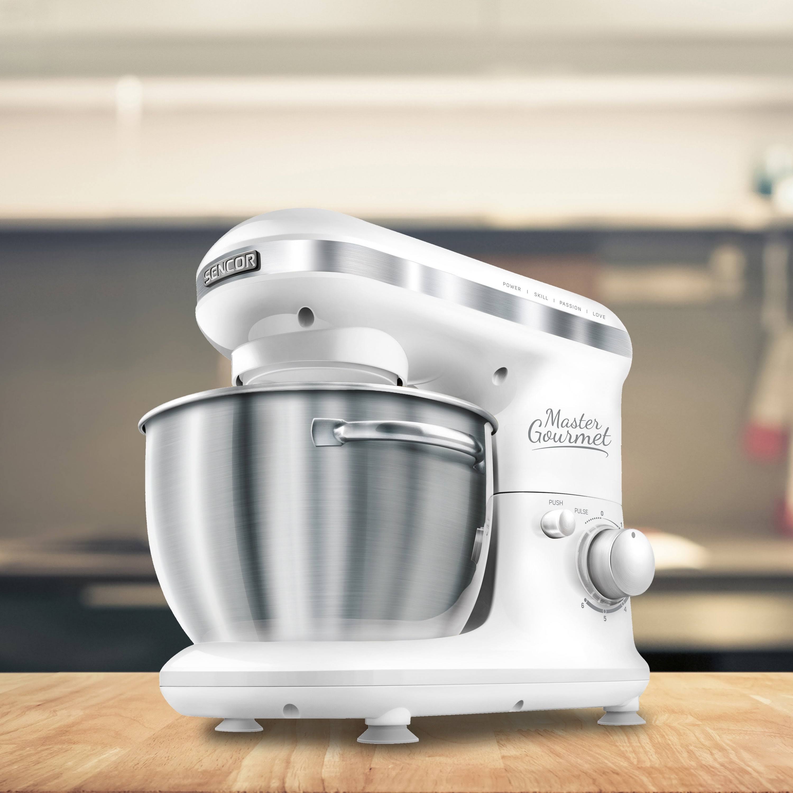 Sencor Stand Mixer with Pouring Shield, Red N9512