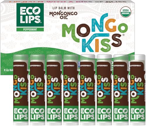 Mongo Kiss USDA Organic Lip Balm Set 8-pack with Mongongo Oil & Cocoa Butter B2380