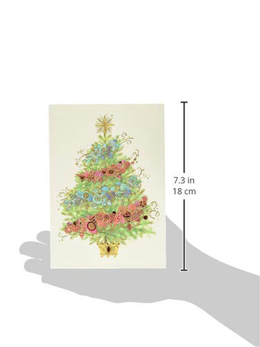 Papyrus Christmas Cards with Envelopes, Peace and Happiness, 12-Count B82192