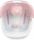 Foot Bath with Heat Maintenance Foot Massager with Bubbles at Home Portable Pedicure Foot Soak Pink (Heat Maintenance)