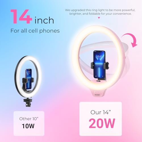 Aureday 14'' Selfie Ring Light with 62'' Tripod Stand and Phone Holder W597