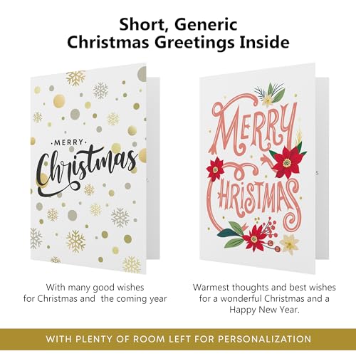 Dessie 30 Unique Christmas Cards with Envelopes and Gold Sealing Stickers B61775