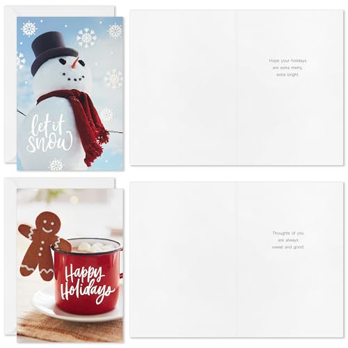 Hallmark Boxed Christmas Cards Festive Foil, 40 Cards with Envelopes S22215