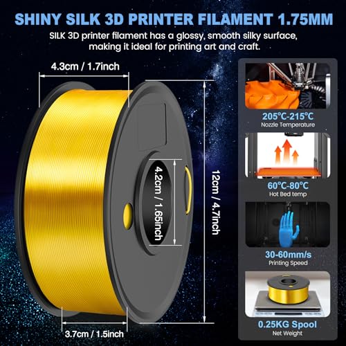 JAYO 3D Printer Filament Bundle, PLA Silk Multicolor 1.75mm, 8 Rolls 2kg G112230