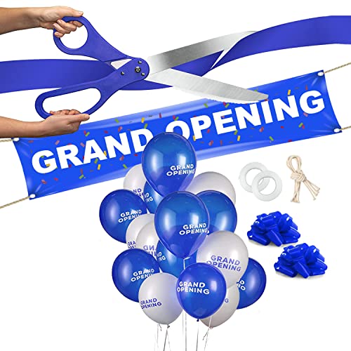 Deluxe Grand Opening Ribbon Cutting Kit - 25" Giant Scissors with Gold Satin Ribbon M4491